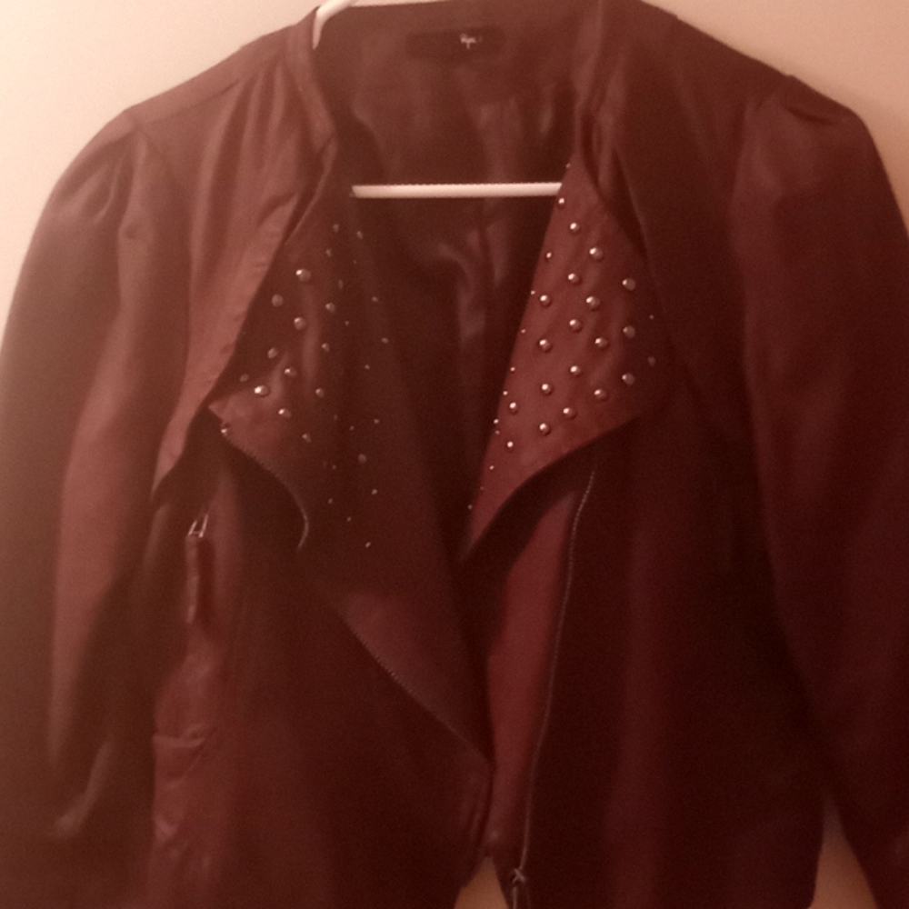 Brown faux Suede studded Jacket